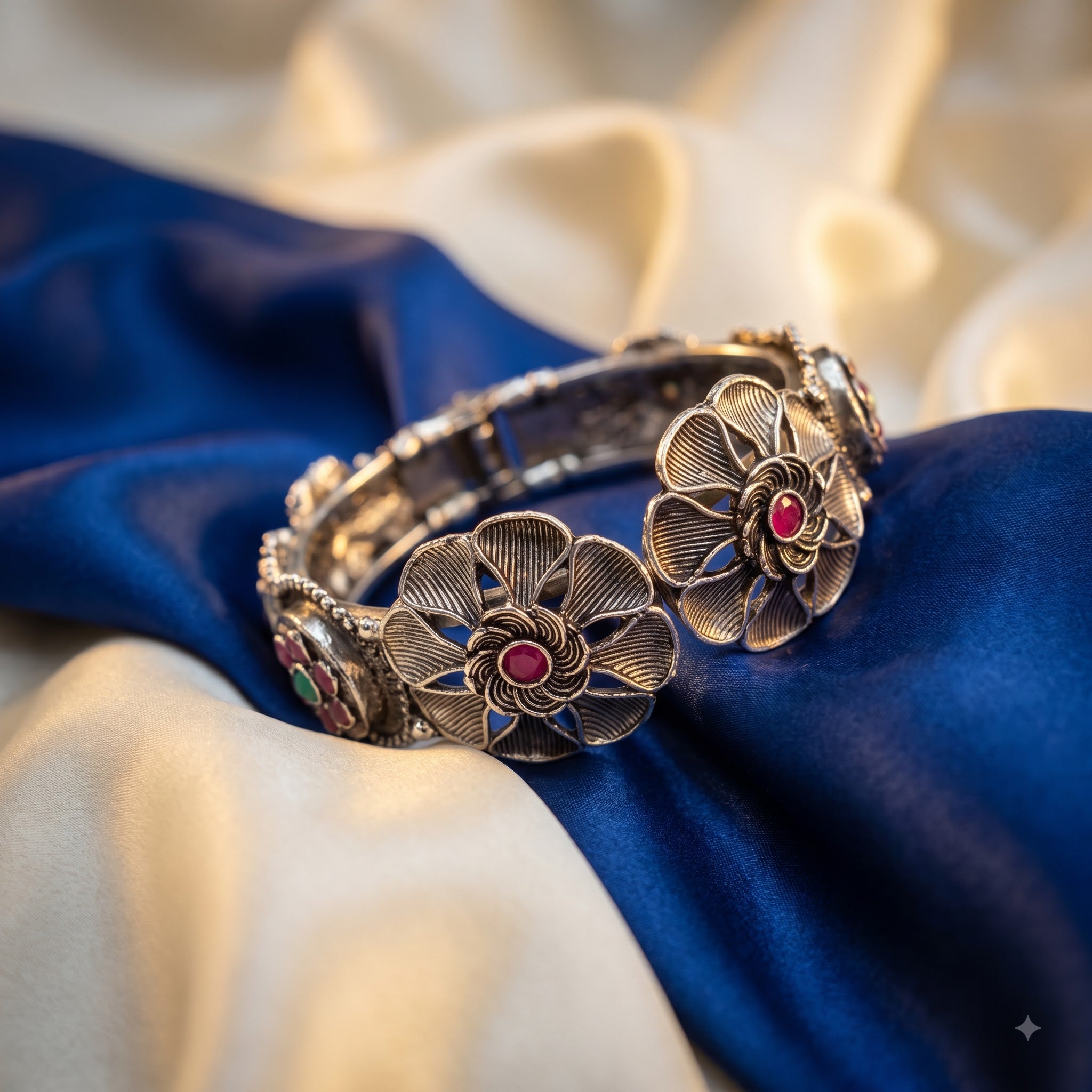 Oxidised spring circular design bracelet