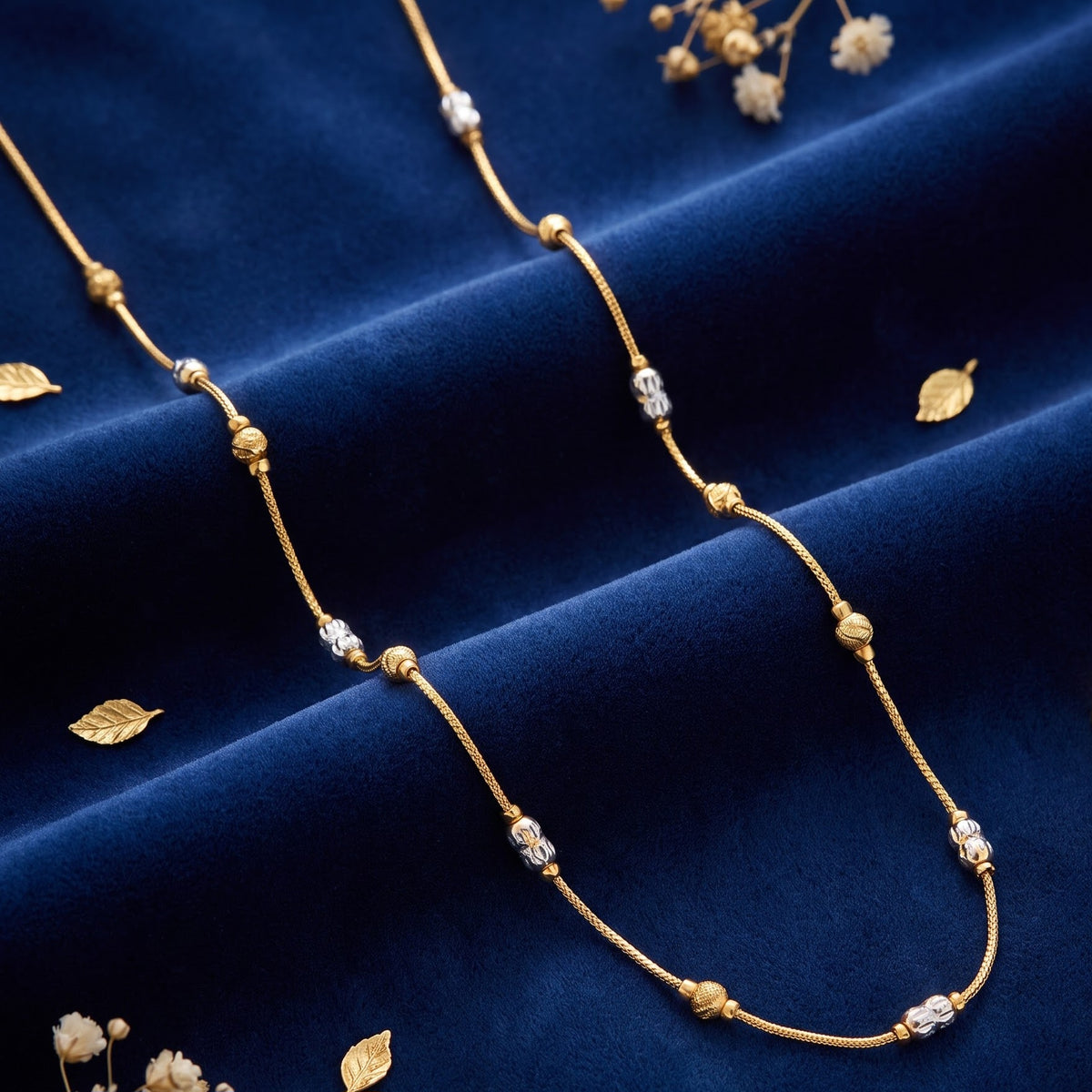 Two tone beaded fancy chain