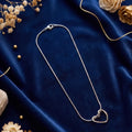 Silver Knot heart with snake chain
