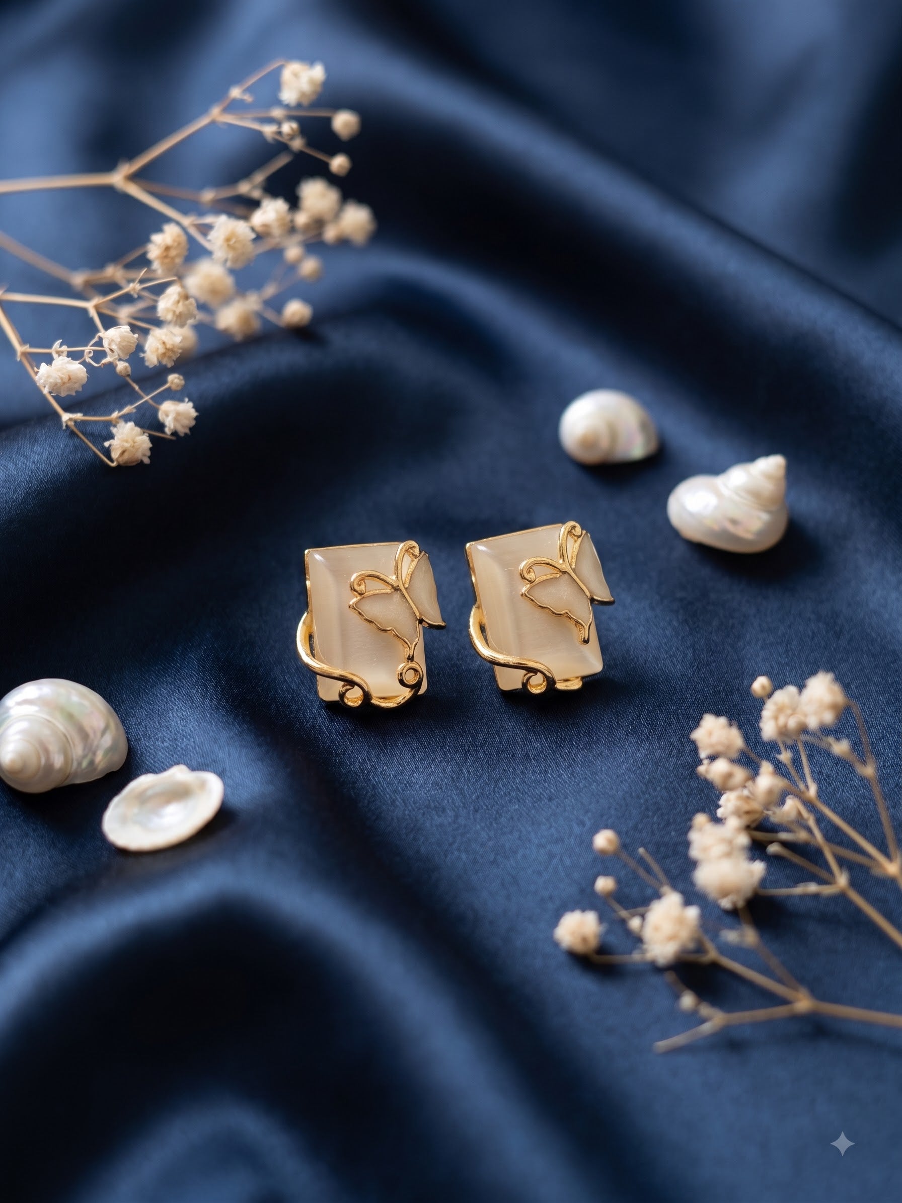 Wraparound butterfly Rectangle stud earring