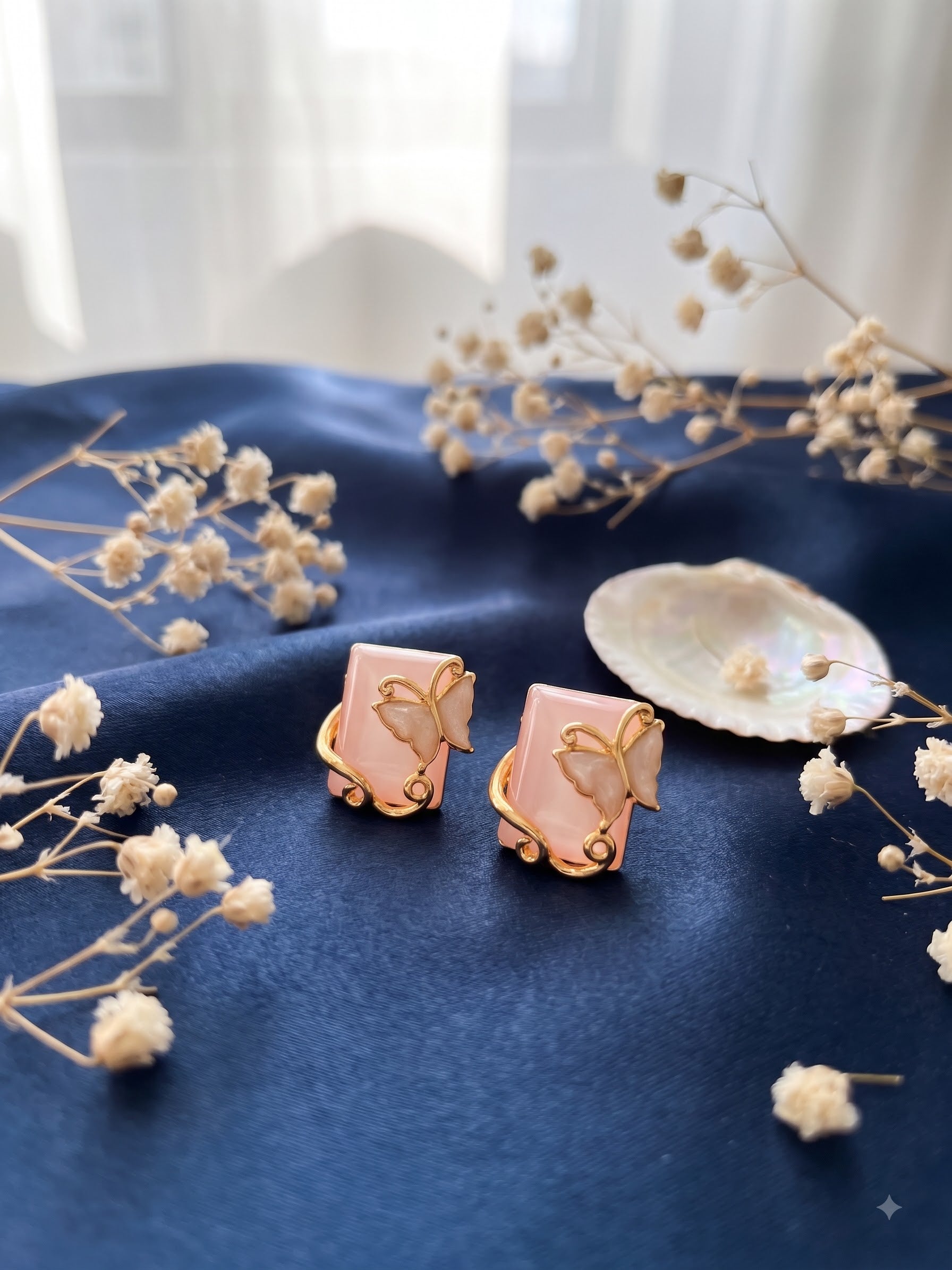 Wraparound butterfly Rectangle stud earring