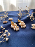 Cluster of pearl with wired cone shape earring
