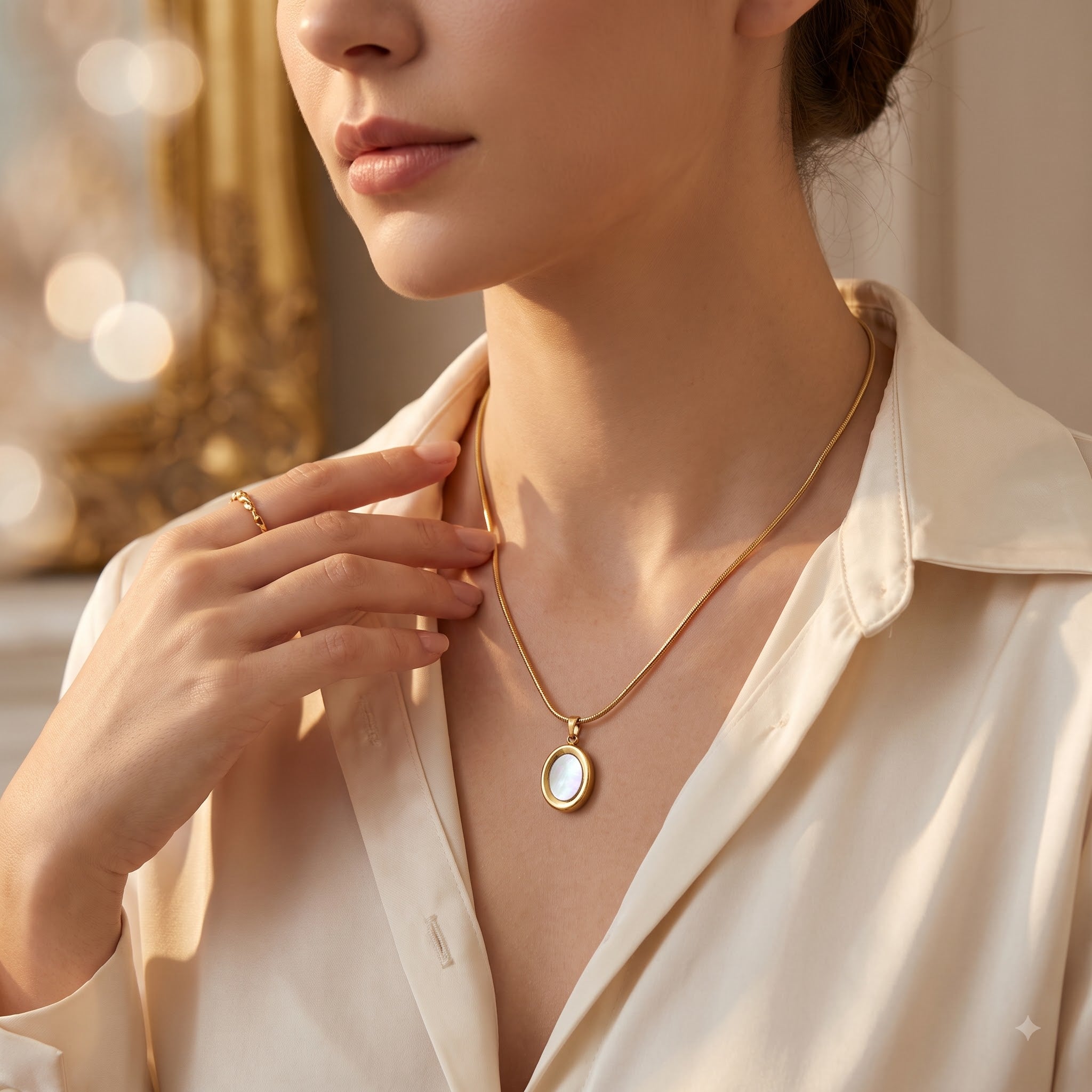 Locket necklace with chain