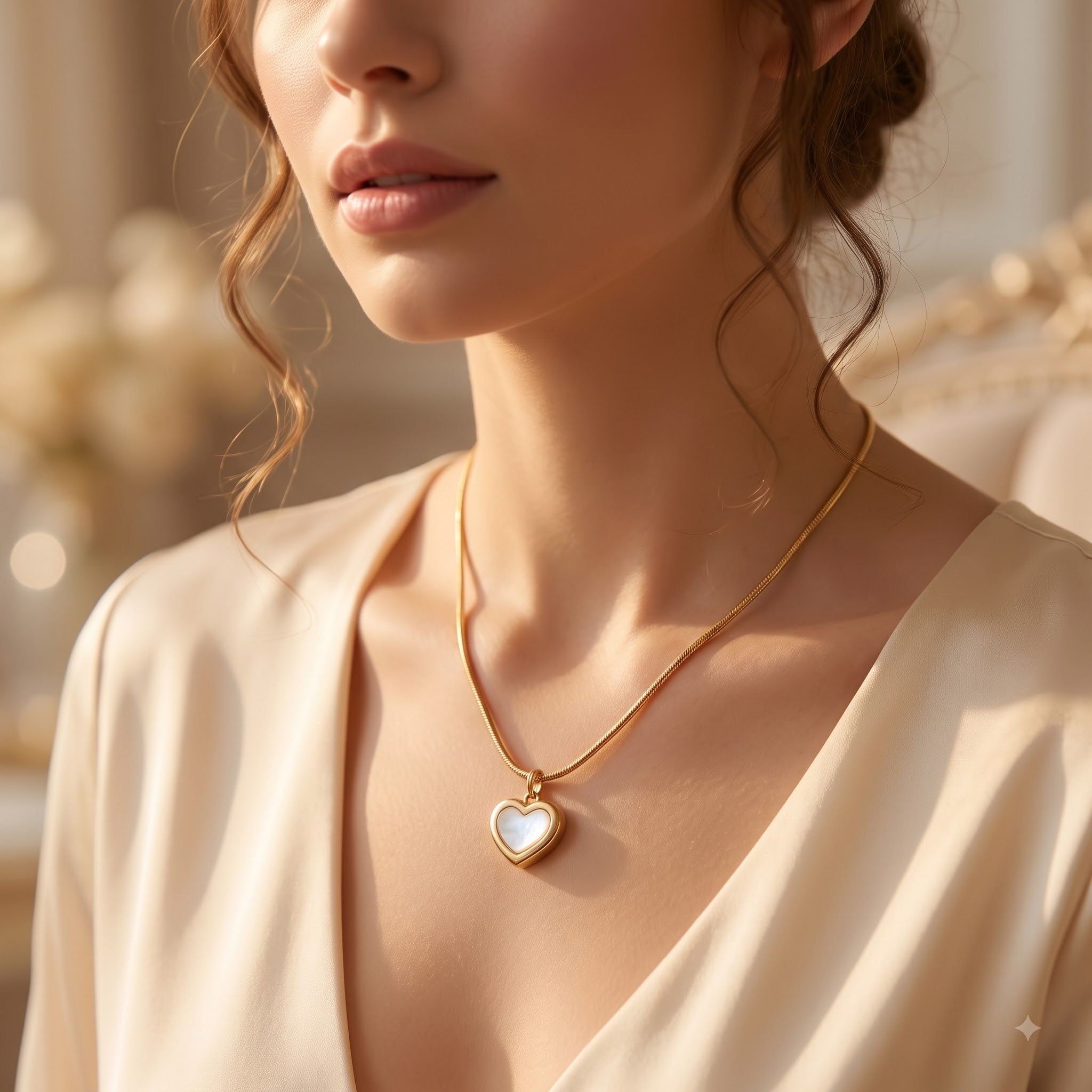 Locket necklace with chain