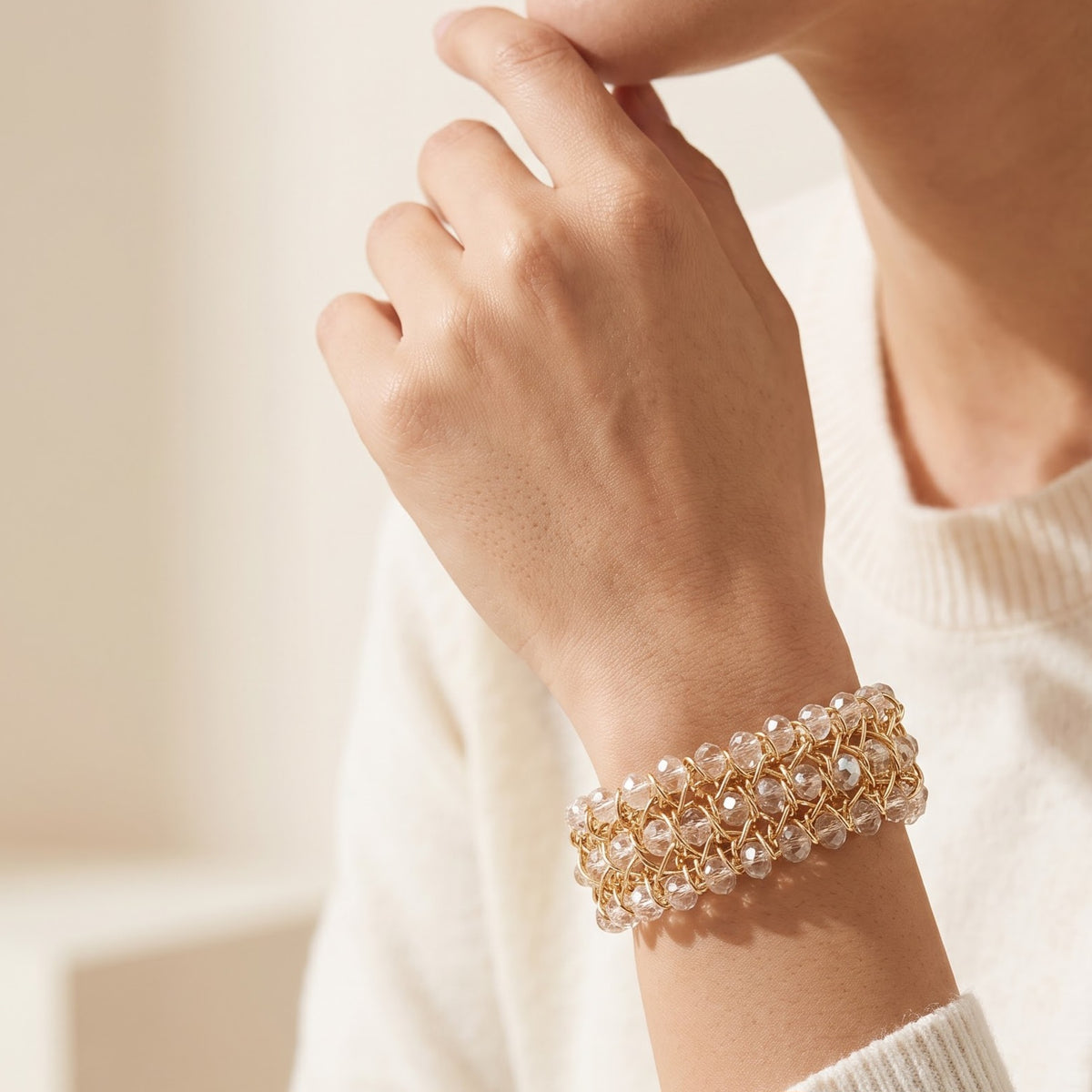 Triple line pearl bracelet