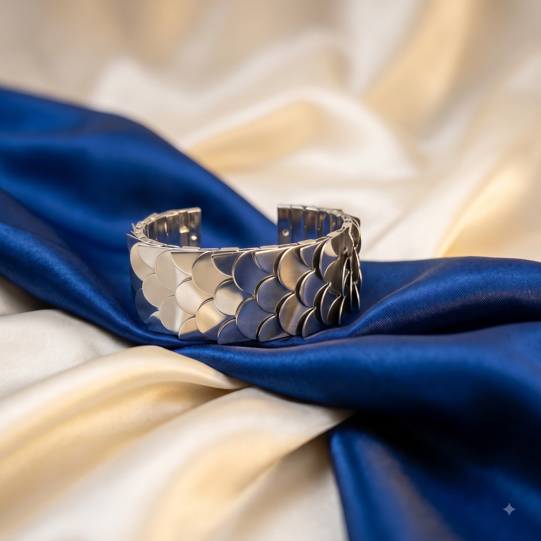 Fish scale broad cuffs bracelet