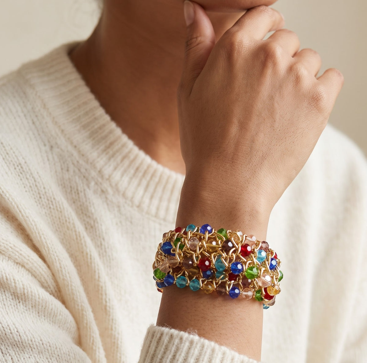 Triple line pearl bracelet