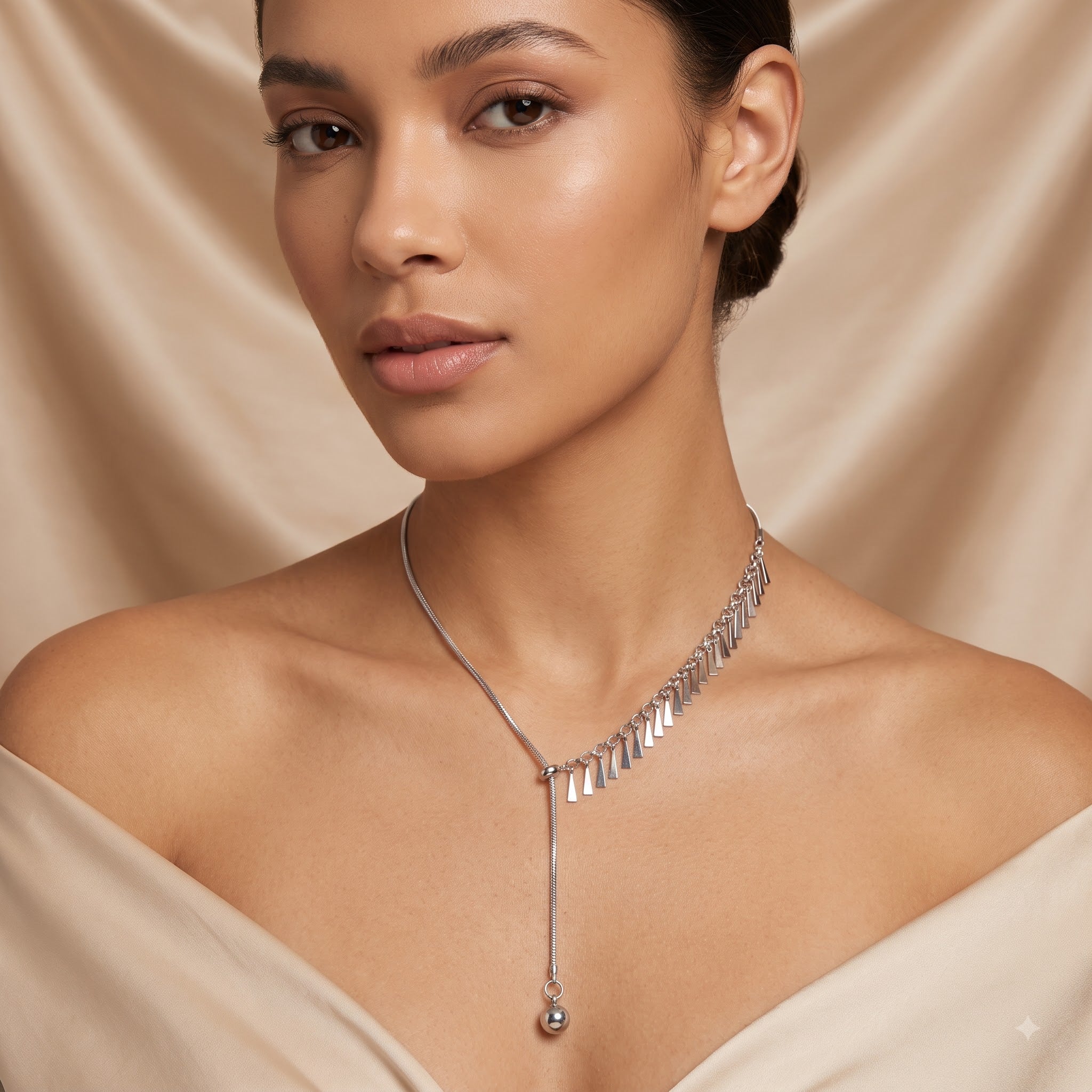 Silver western necklace