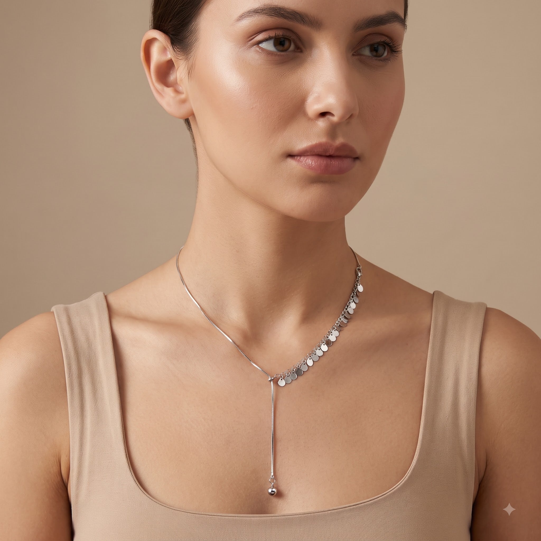 Silver western necklace