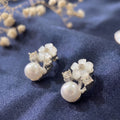 Pearl and stone studded earring