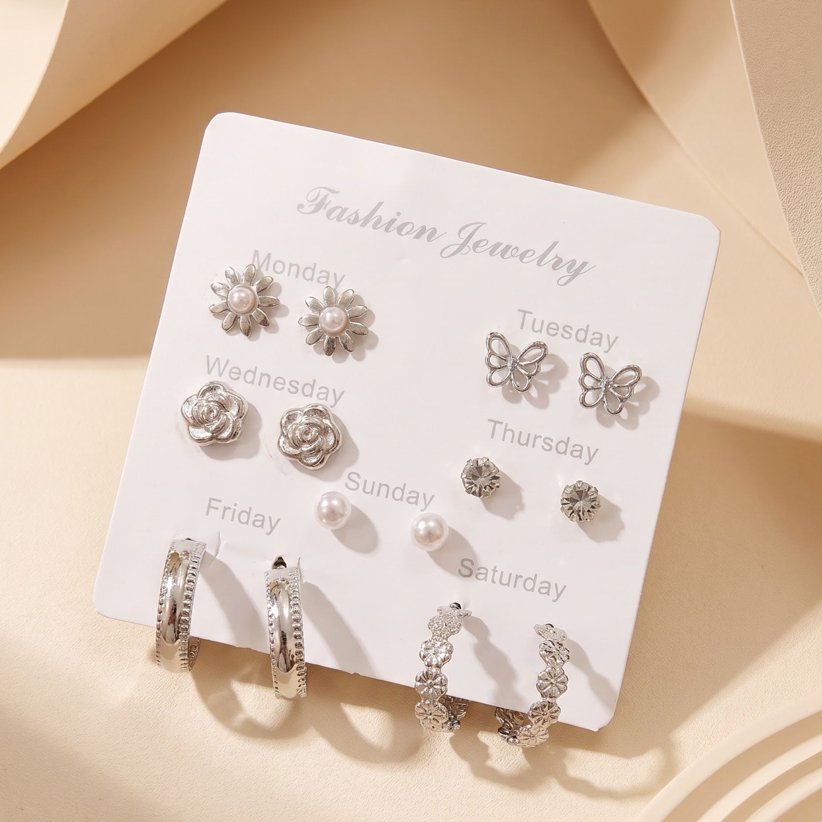 Hoops and stud earring combo