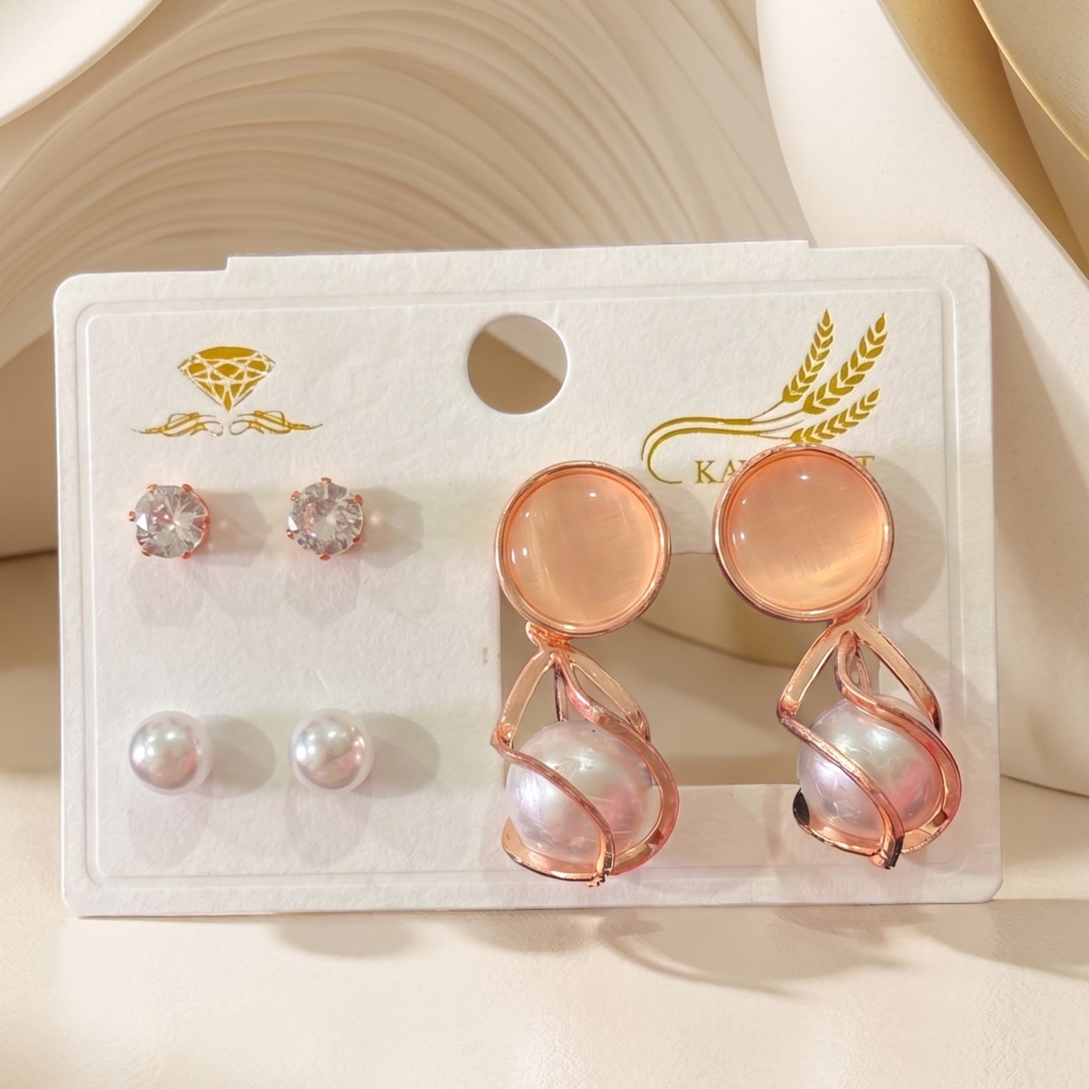 Pearl drop earring combo