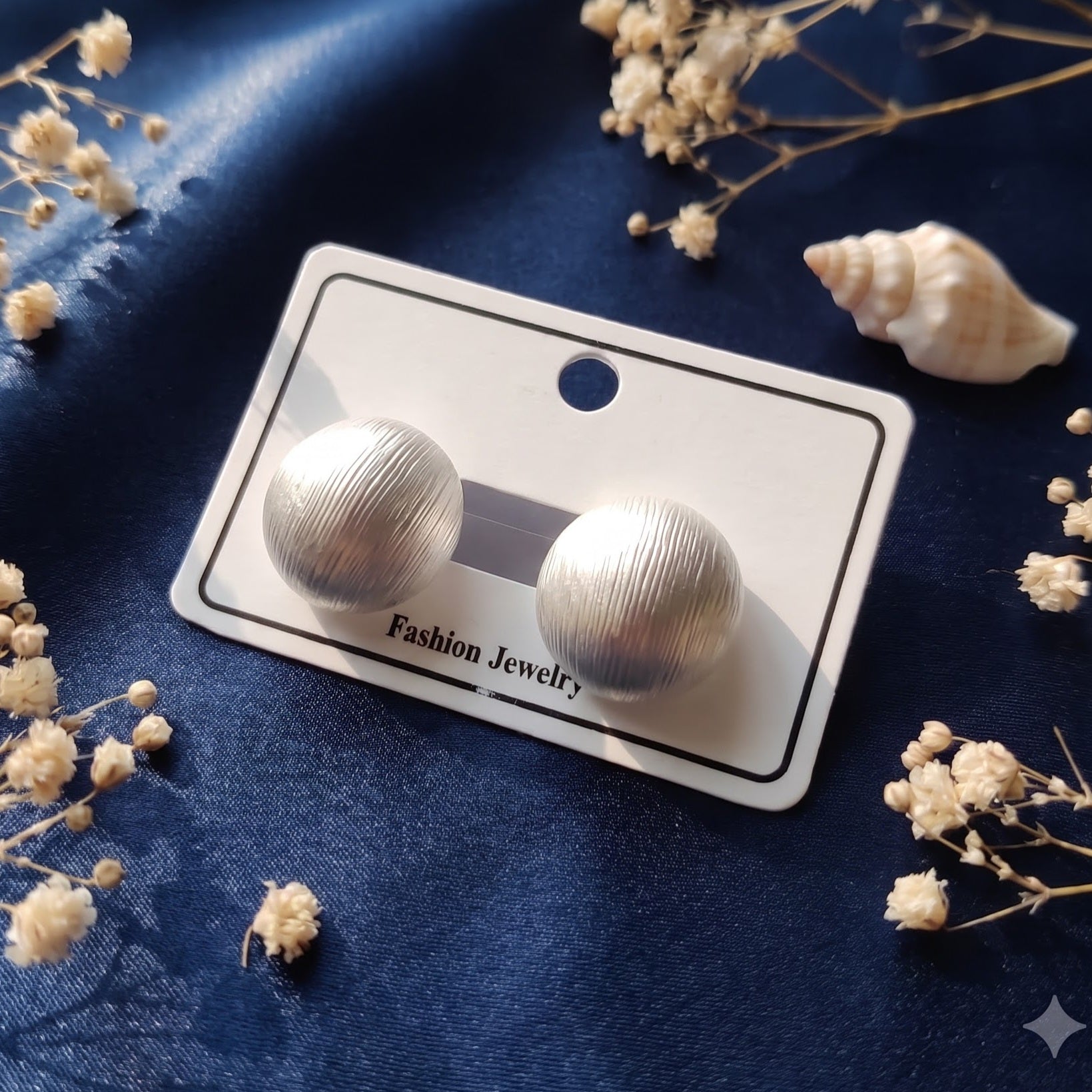 Matte finish ball shape stud earring