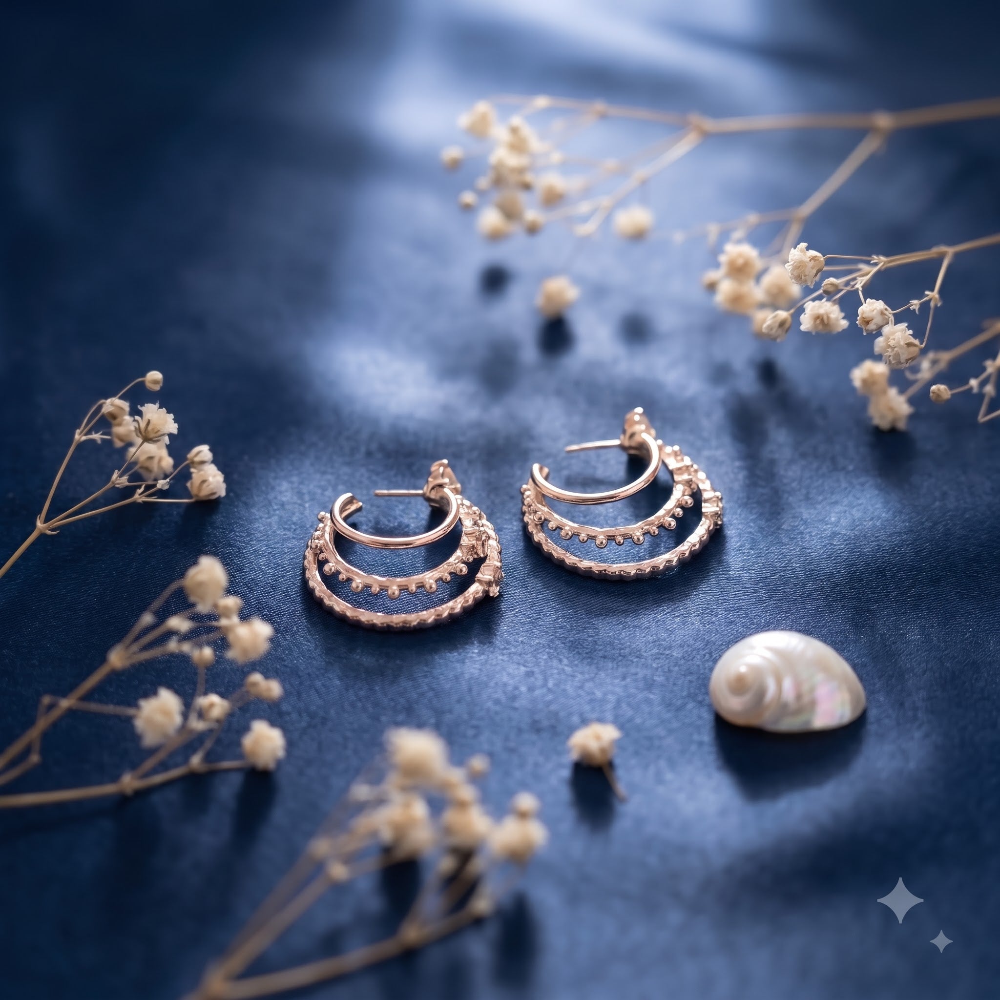 Multi layered gold hoops