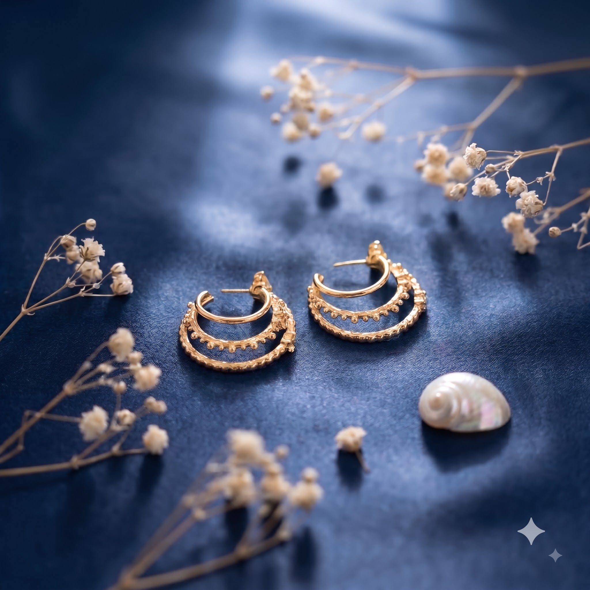 Multi layered gold hoops