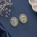 Stone studded oval earring