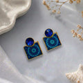 Square shaped epoxy  earring