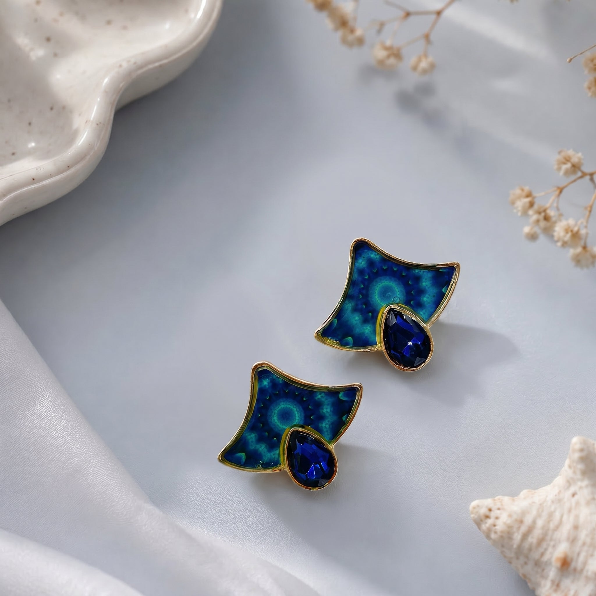 Epoxy bell shaped earring