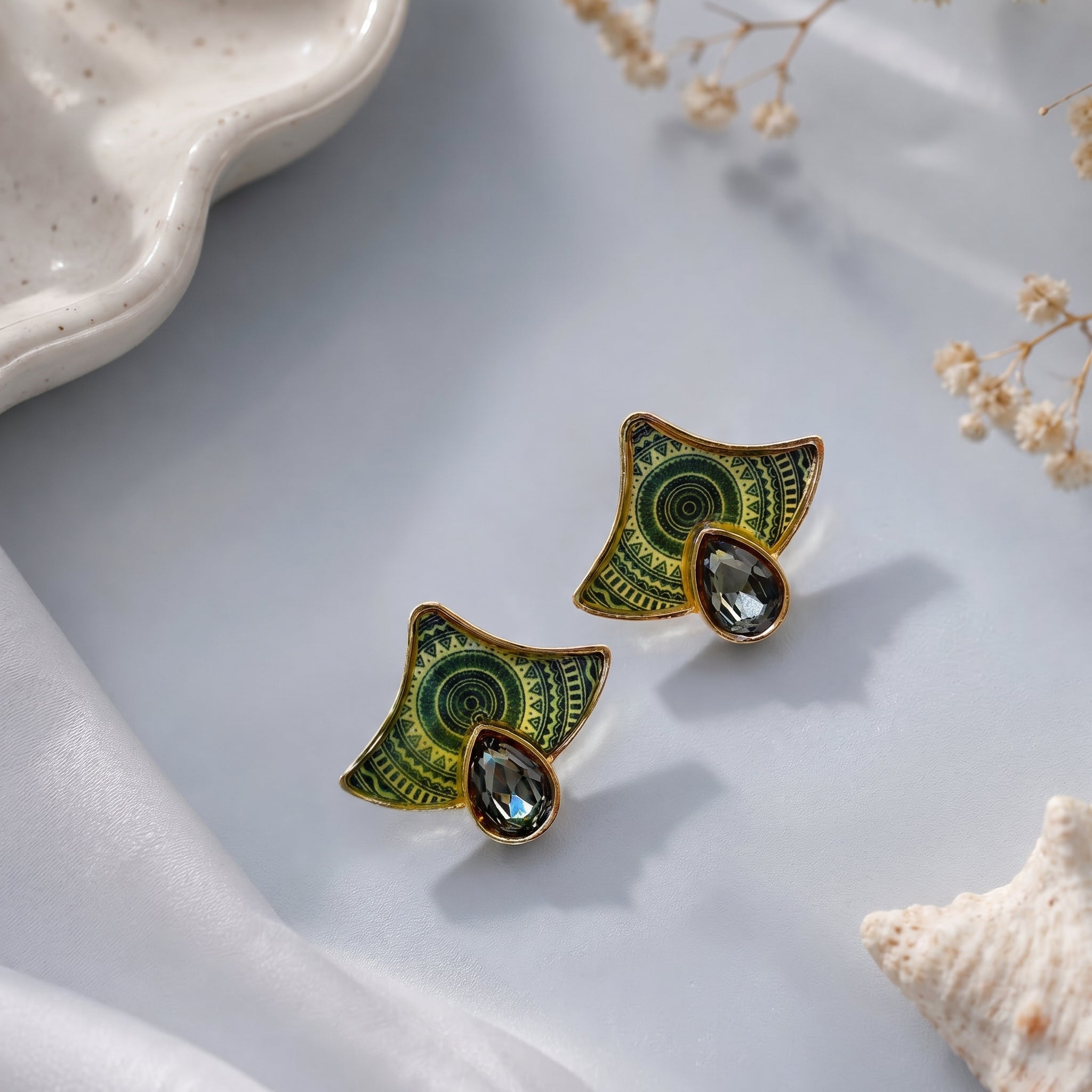 Epoxy bell shaped earring