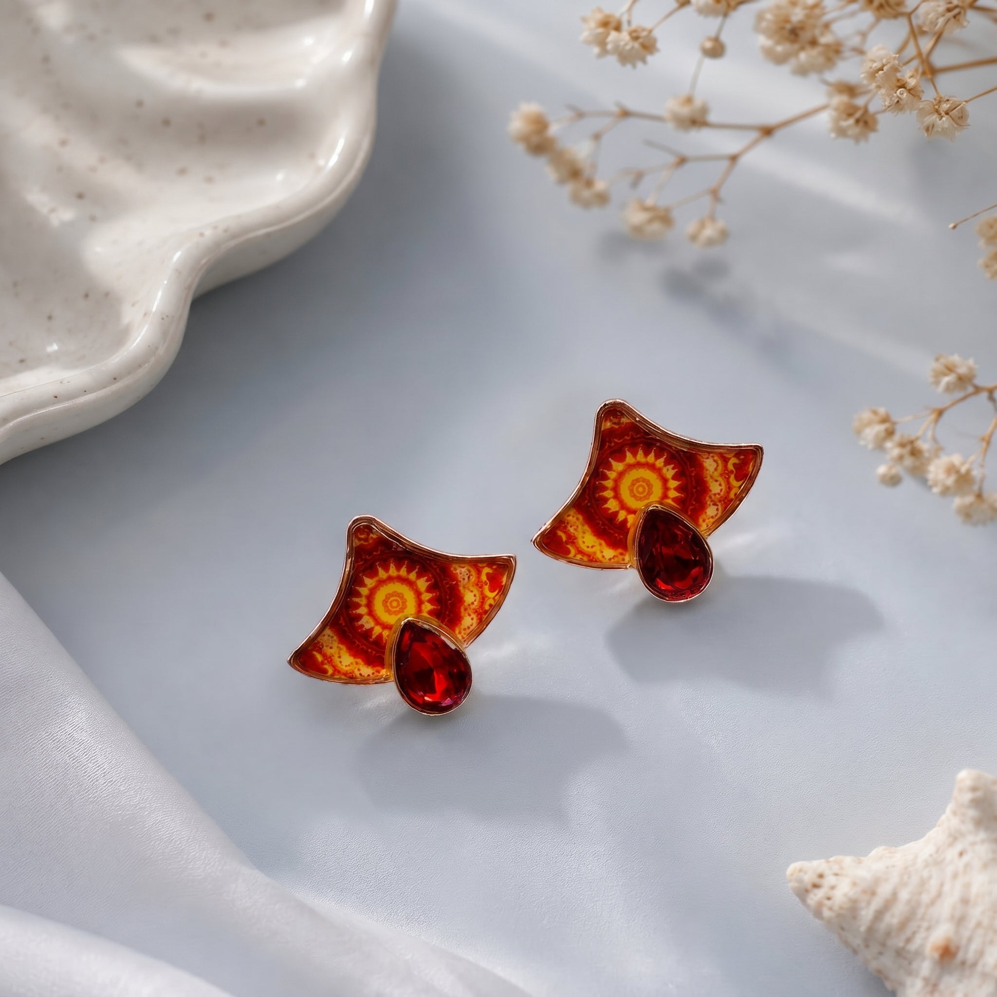 Epoxy bell shaped earring