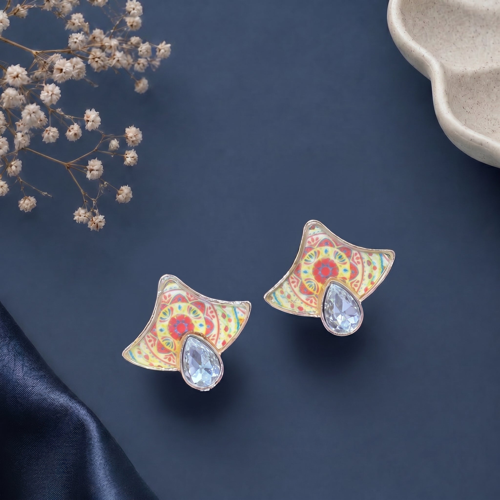 Epoxy bell shaped earring