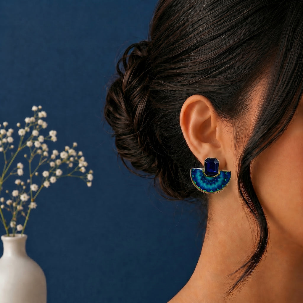 Epoxy bell shaped earring