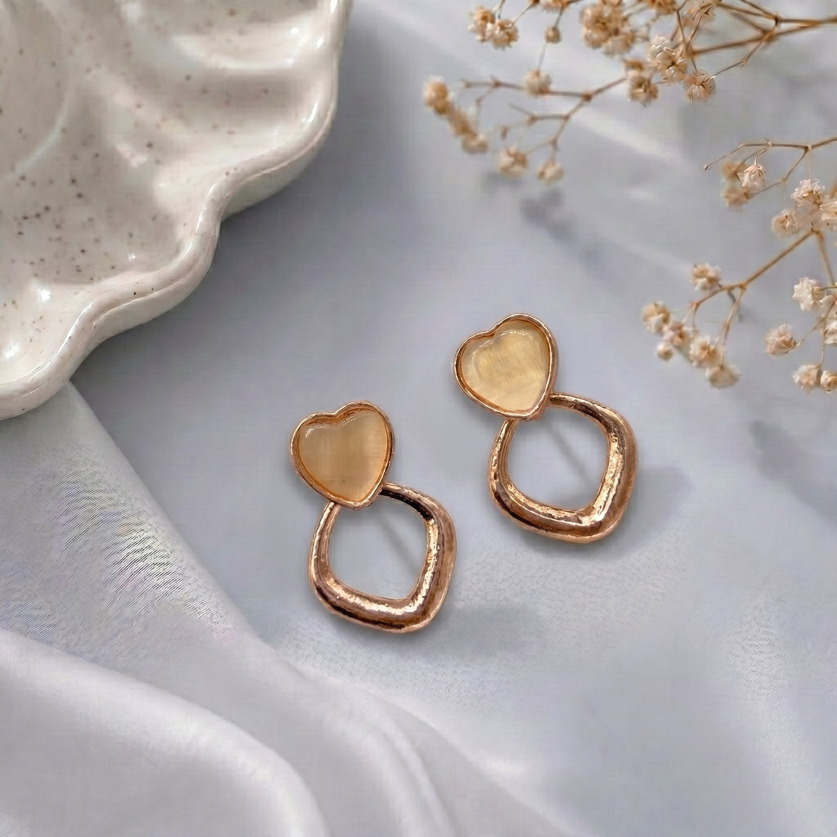 Heart shaped stud earring