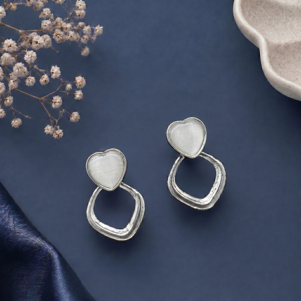 Heart shaped stud earring