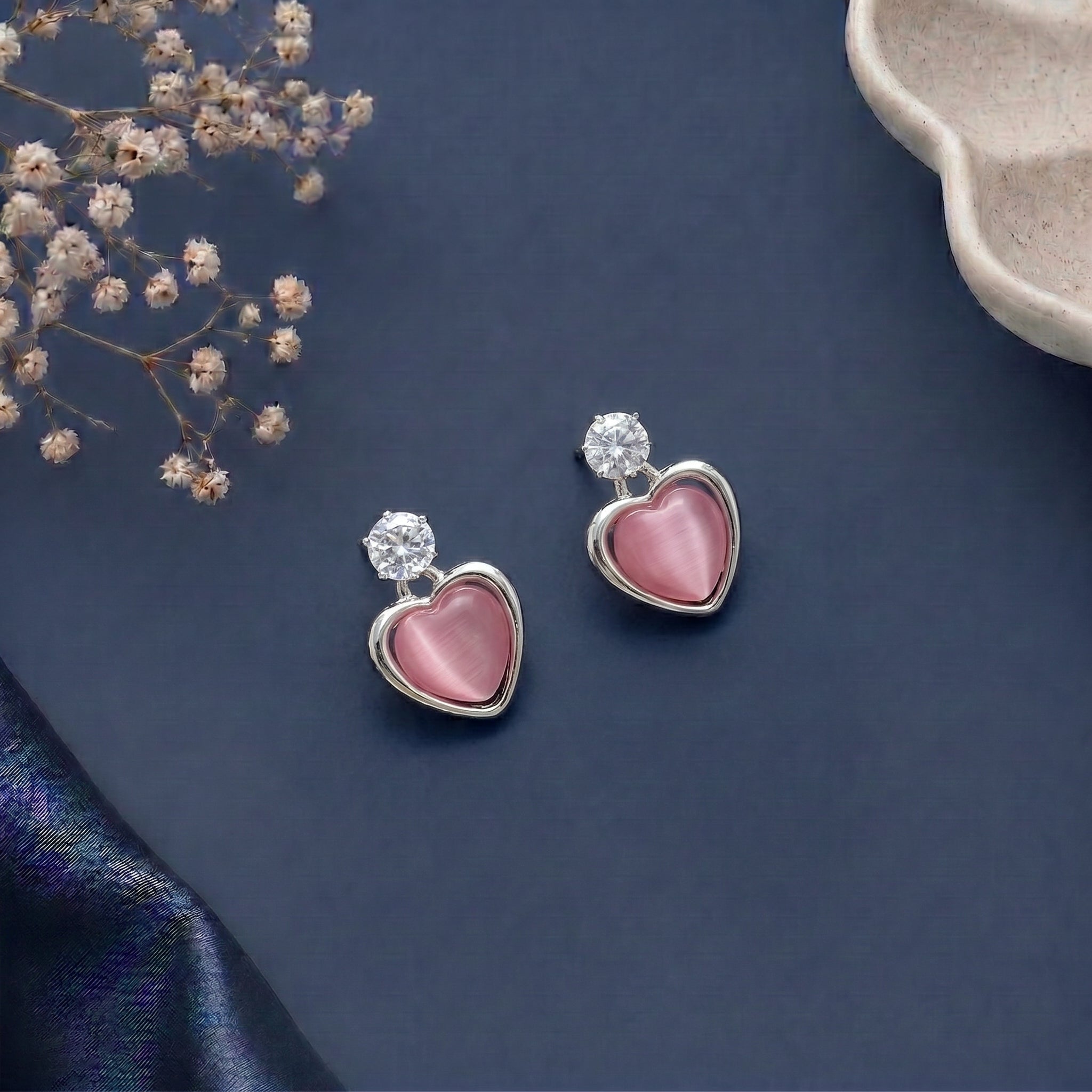 Stone studded dangling earring