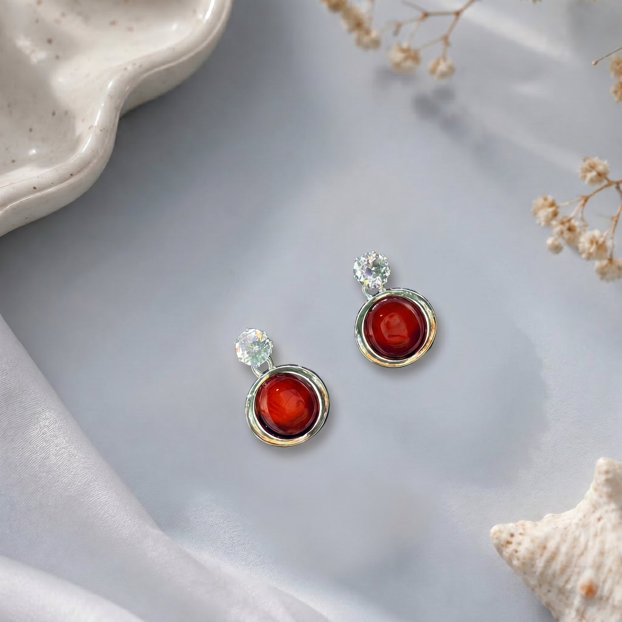 Stone studded dangling earring