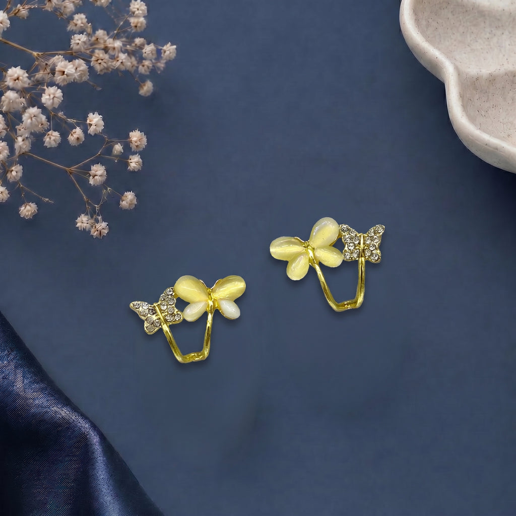 Delicate butterfly with stone earring