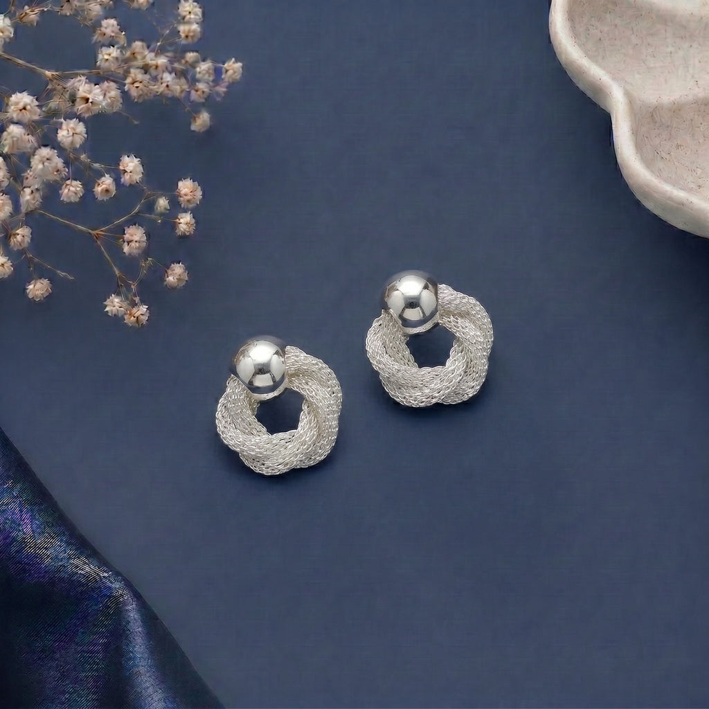 Twisted knot stud earring