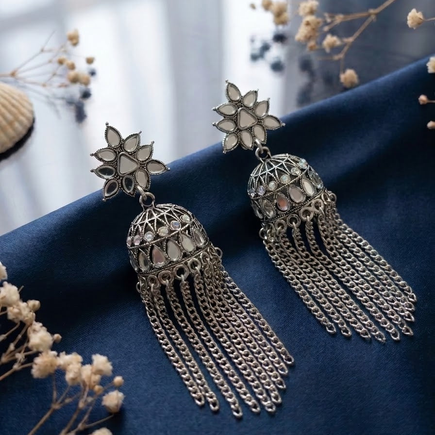 oxidised jhumkas earring