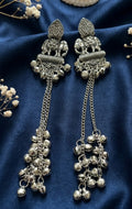 kashmiri long elephant earrings