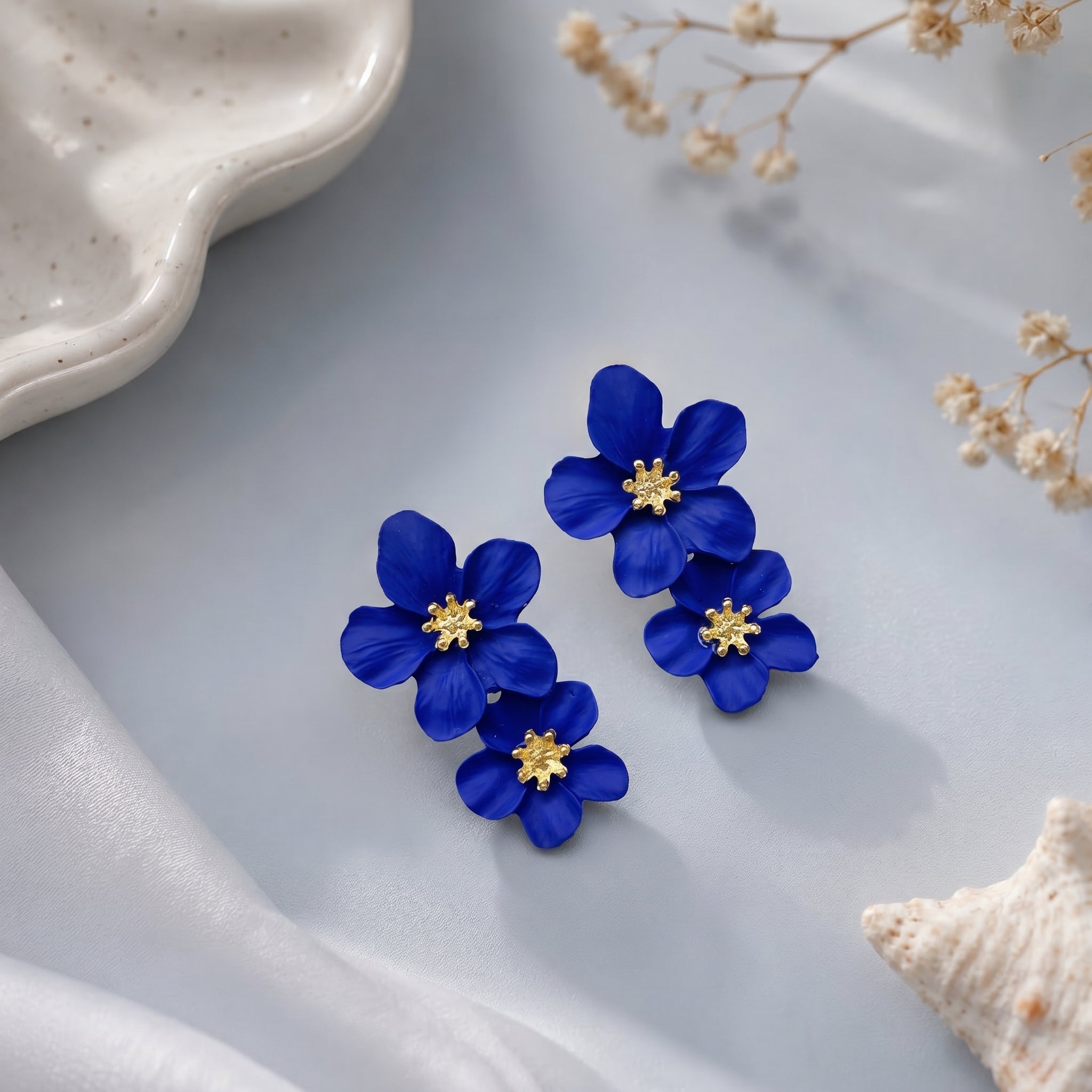 Dual flower earring