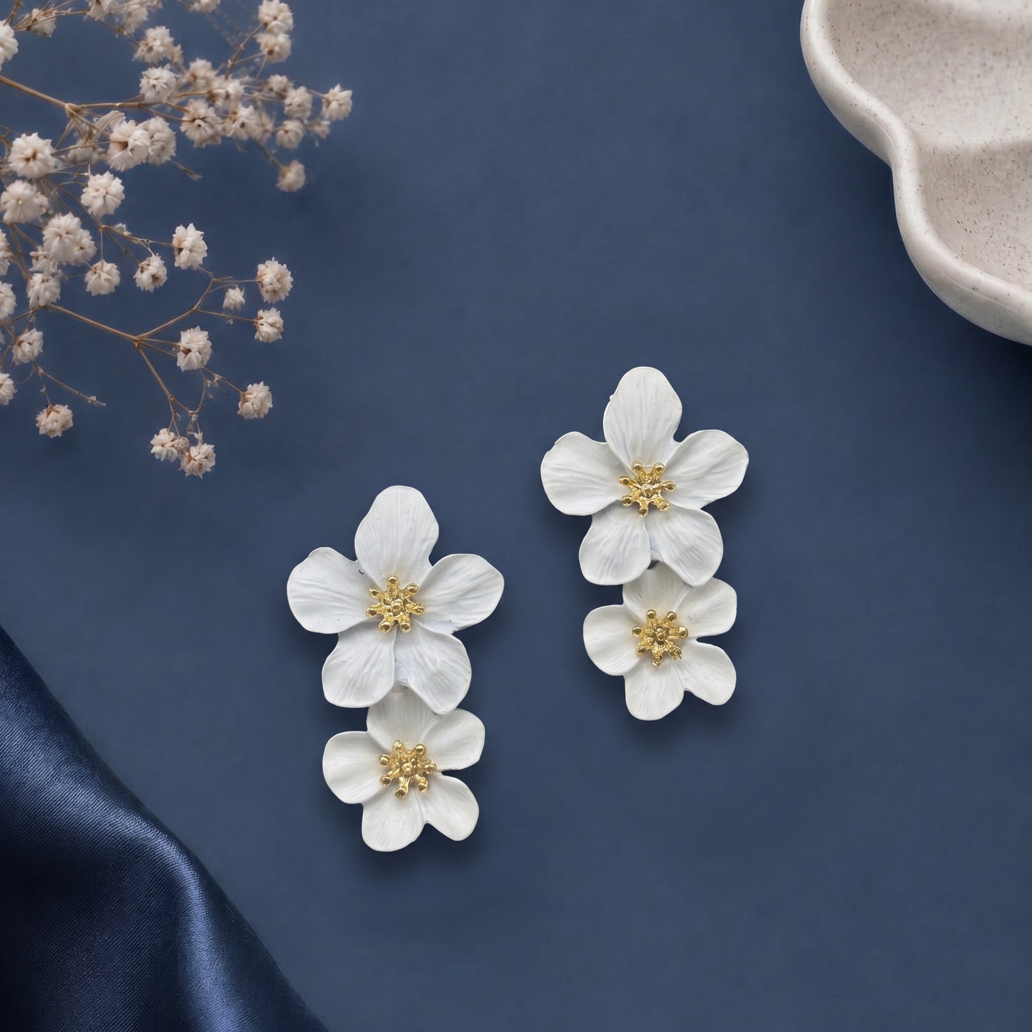 Dual flower earring