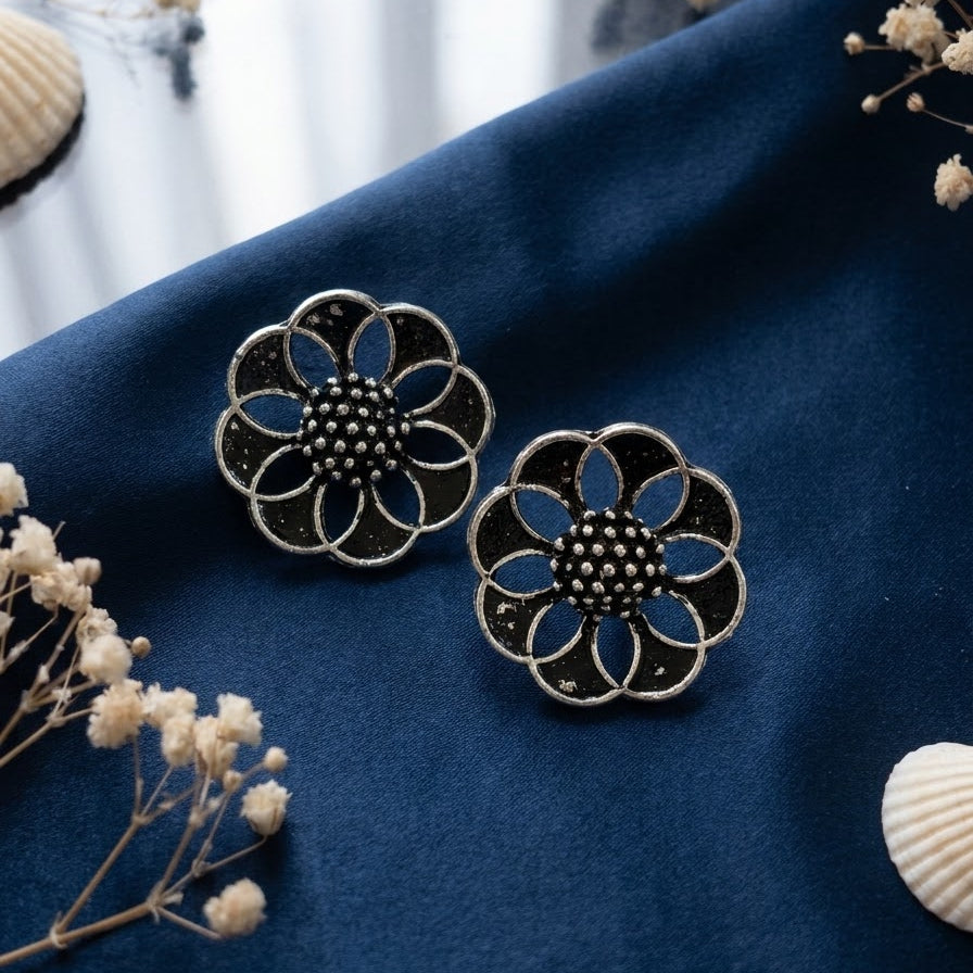 oxidised studs earrings