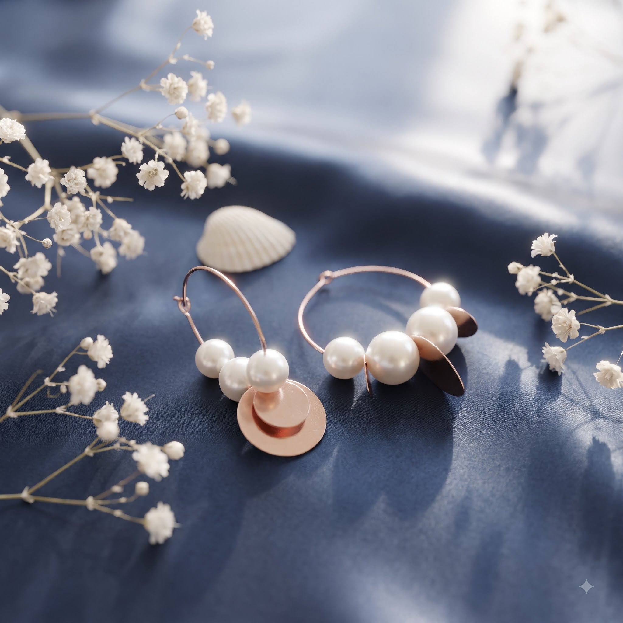 Coin and pearl hoops