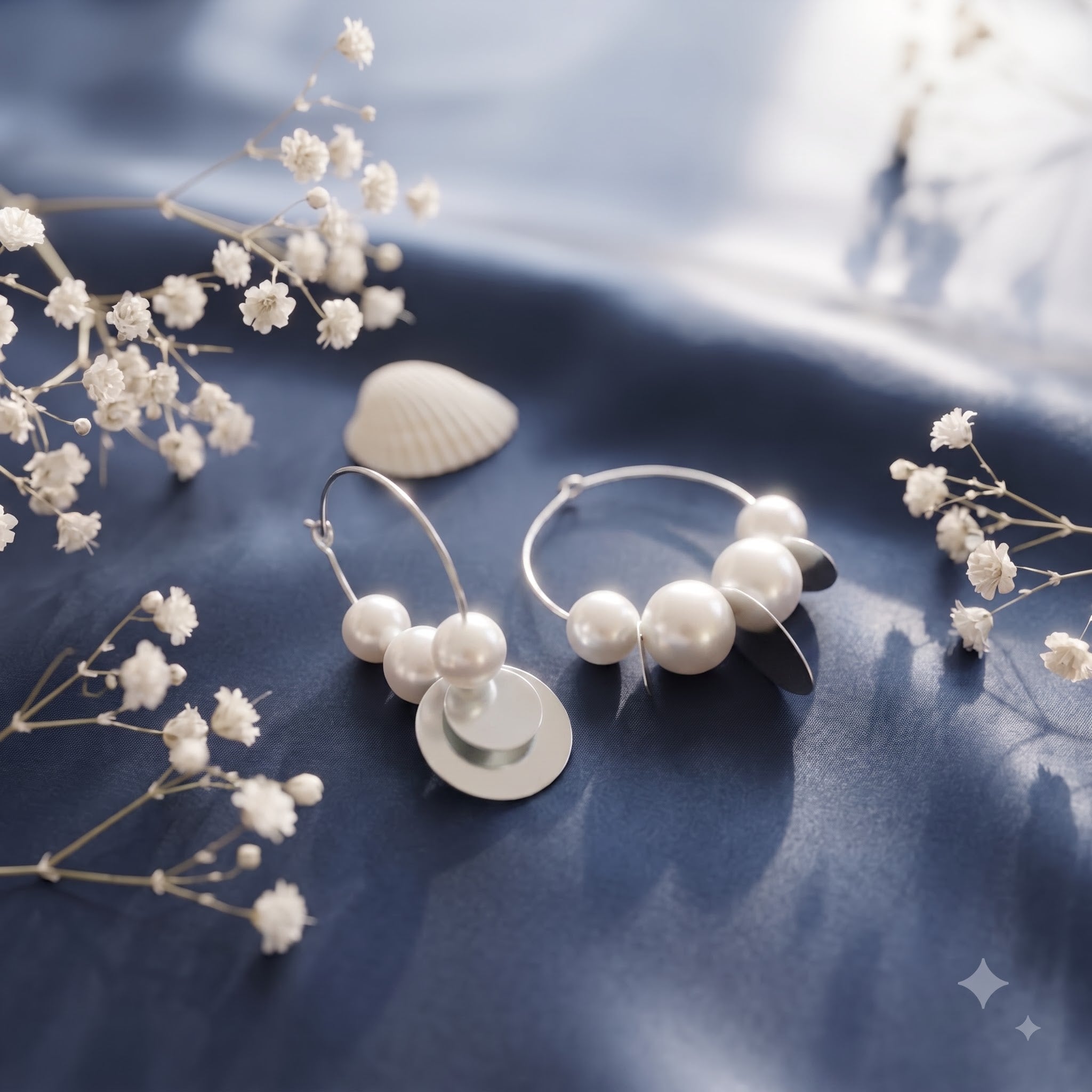 Coin and pearl hoops