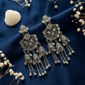 oxidised long jhumkas earrings