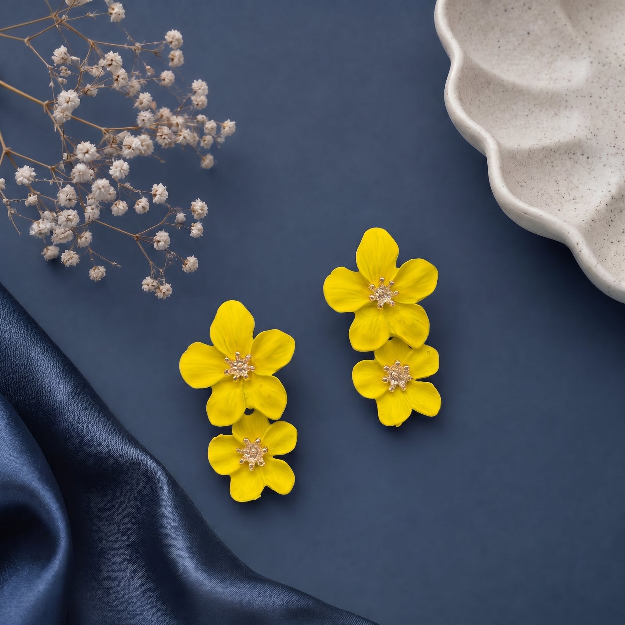 Dual flower earring