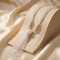 Knoted pendant crystal long set