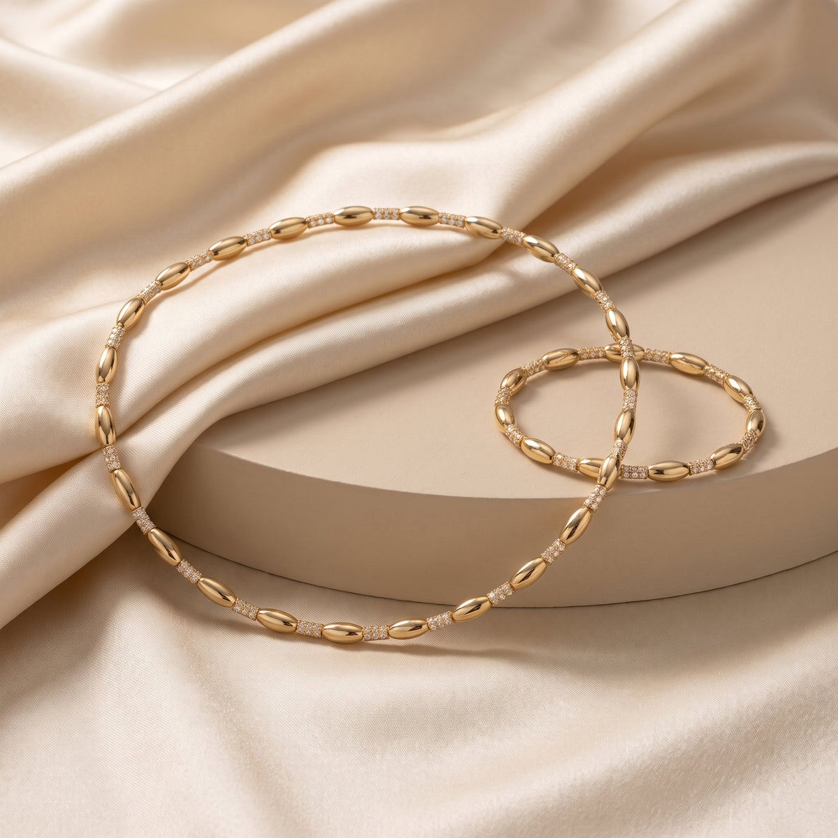 Diamond choker and bracelet combo