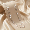 Double layerd butterfly shape l9ng necklace