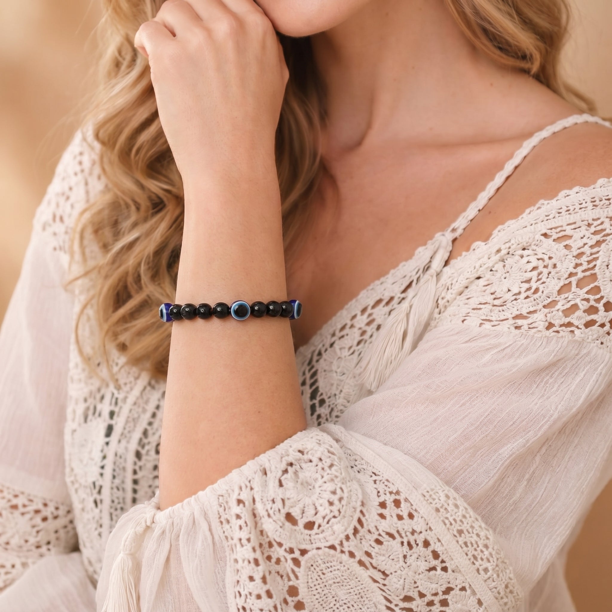 Evil eye beads bracelet