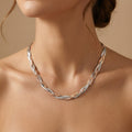 Triple tone stylis chain necklace