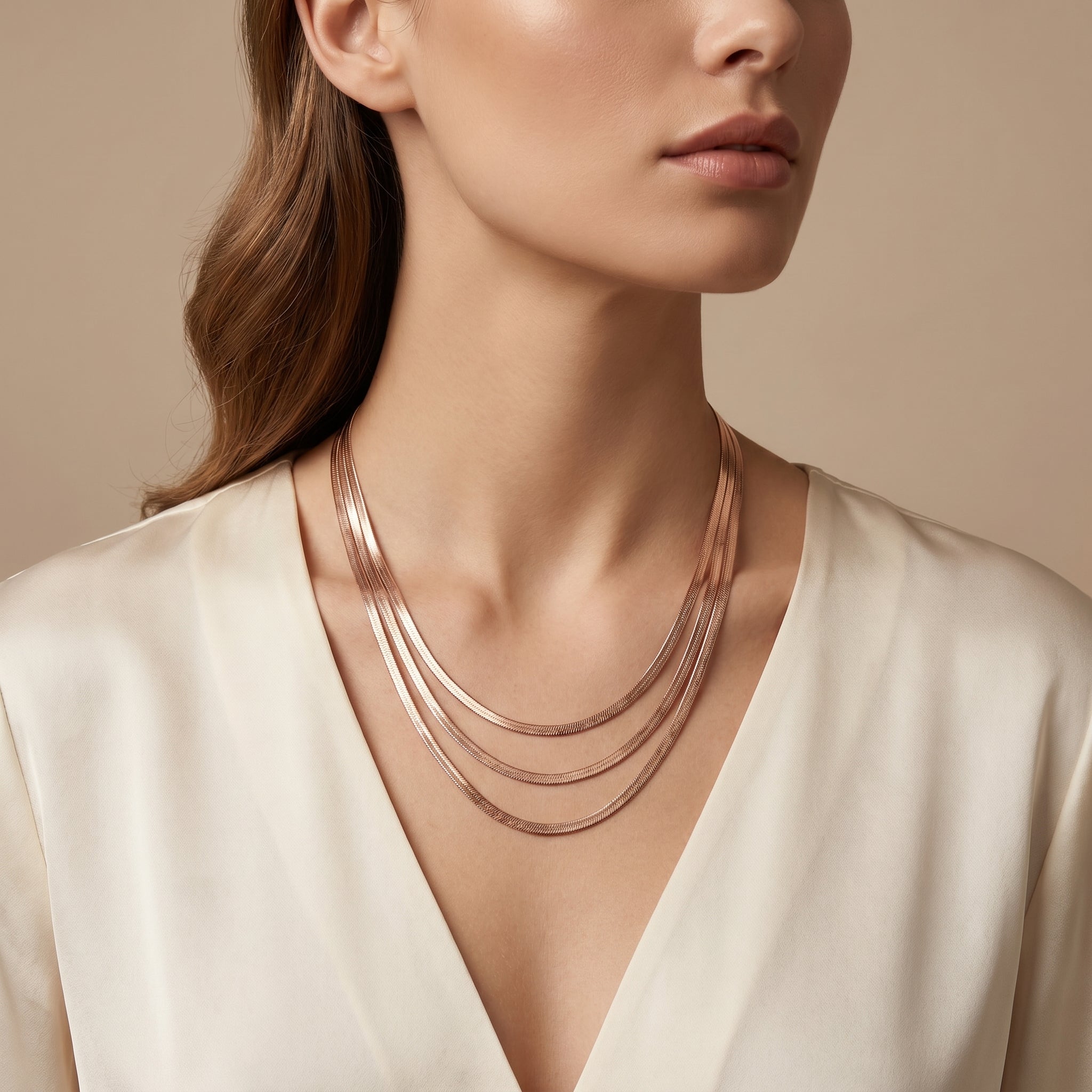 Three layered chain necklace