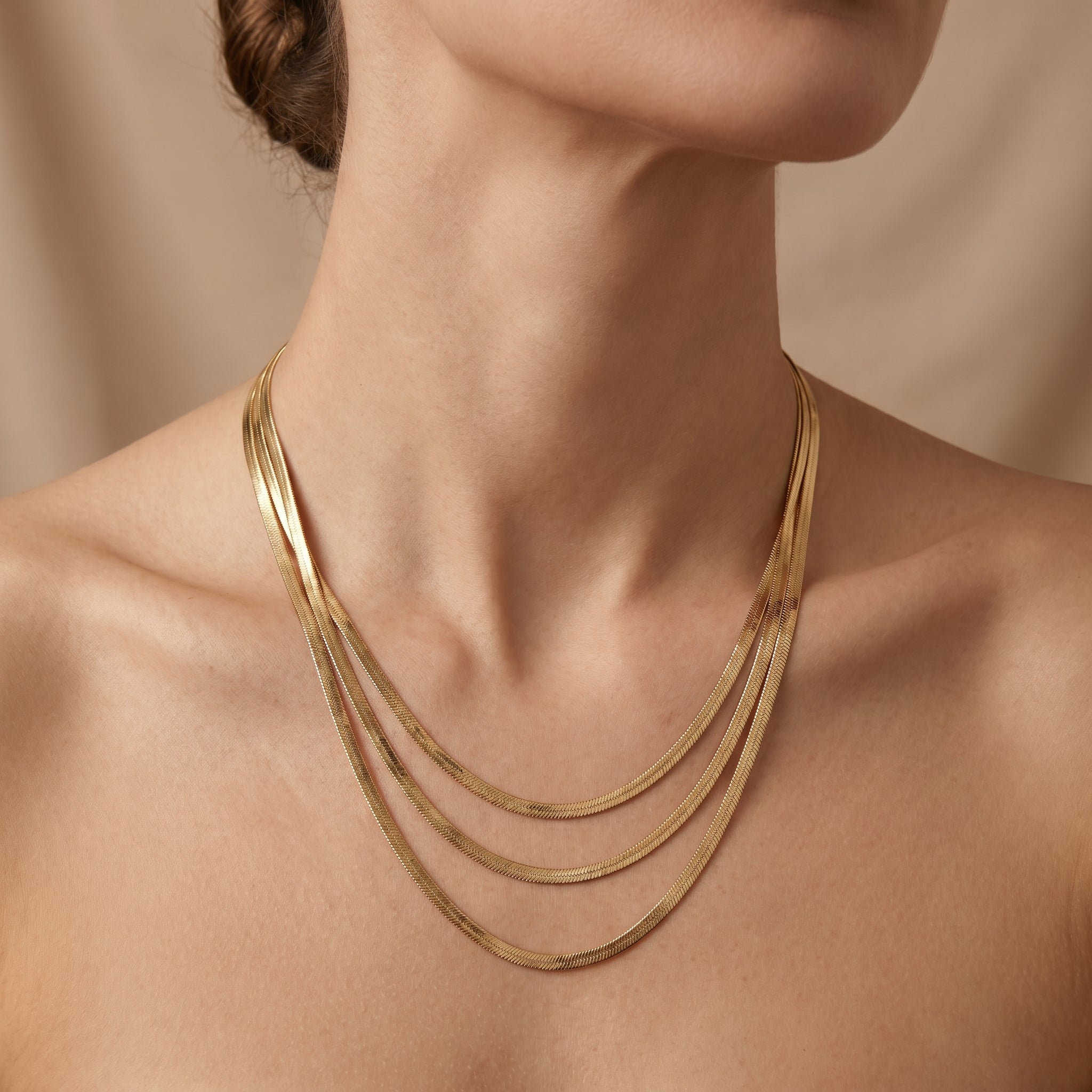 Three layered chain necklace