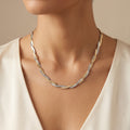 Twisted two tone chain necklace
