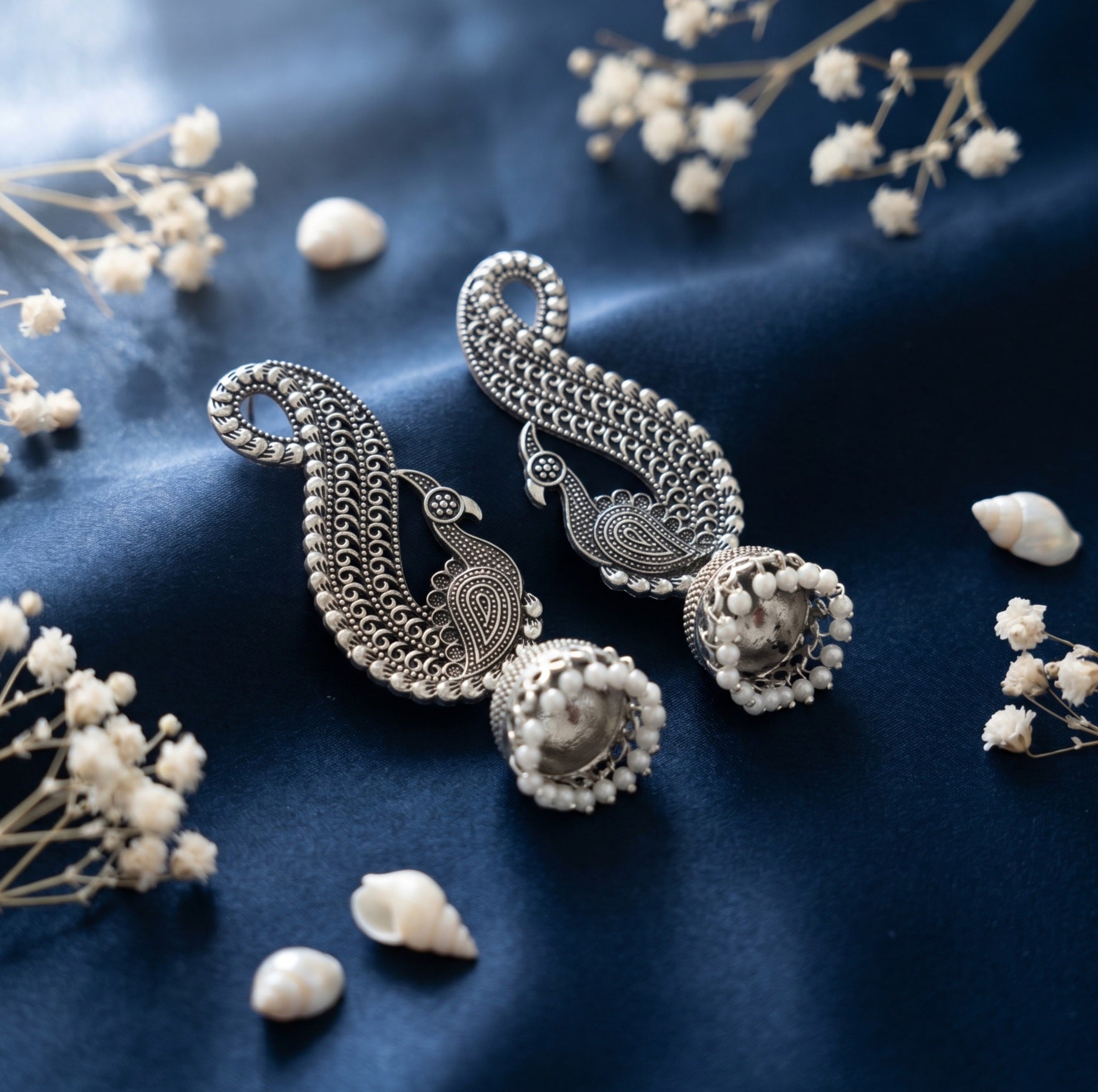 Peacock Shaped Jhumkas Earrings